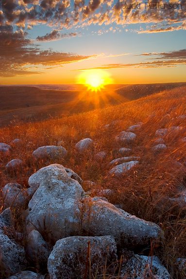 Golden Rays over Konza, Konza Prairie, Kansas, United States