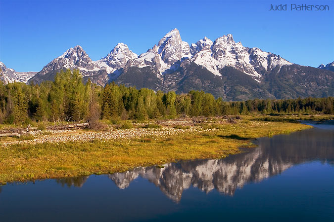 Teton Reflections in Backwaters of Snake River, Grand Teton National Park, Wyoming, United States