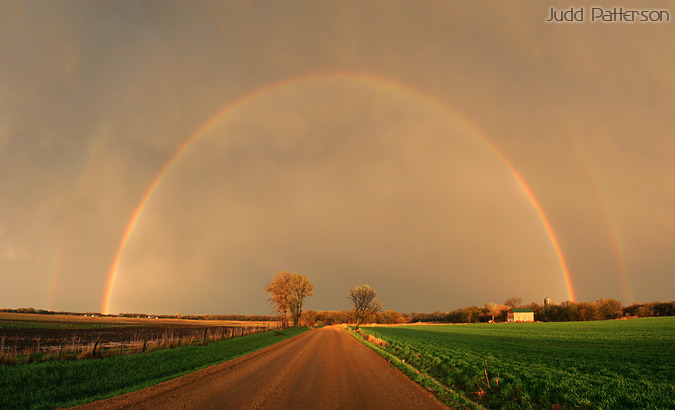 Double Rainbow After a Storm, Saline County, Kansas, United States