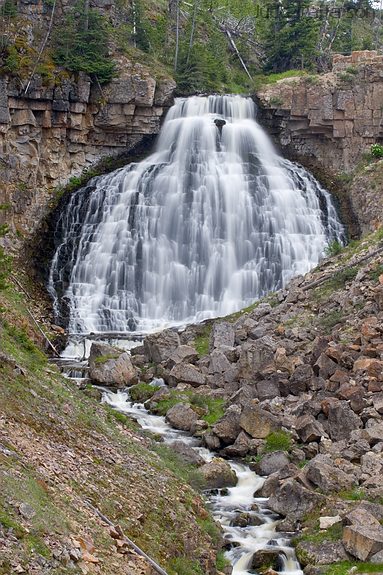 Rustic Falls in Full Flow, Yellowstone National Park, Wyoming, United States